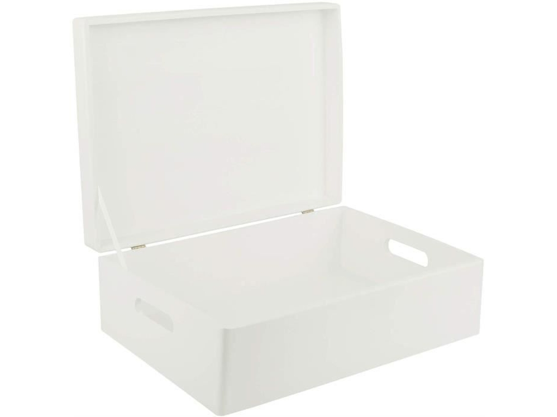 Caja de Madera Blanca para Decoración - Creative Deco - XL - 40 x 30 x 14 cm - Con Tapa y Asa