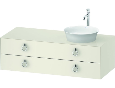 DURAVIT Tulip blanco, mueble de baño colgado en la pared, ancho 1300 x profundidad 550mm, con 2 cajones, con tirador, WT4992R