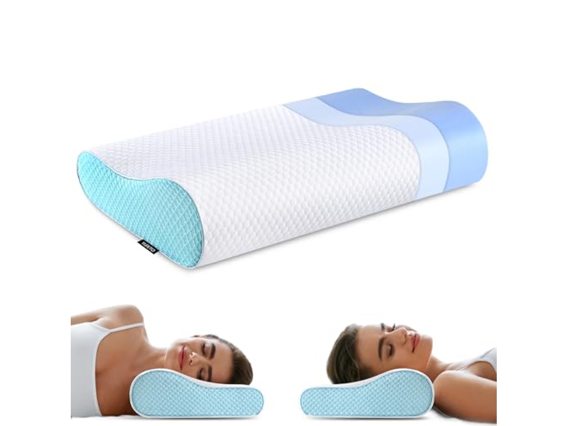 Almohadas De Espuma Viscoelástica, Almohada Cervical, Almohada Ergonómica Para Dormir, Almohada Ortopédica Contorneada