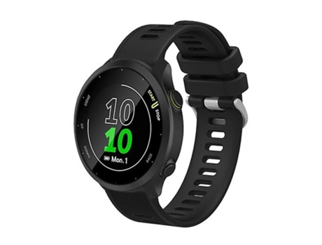 Correa De Reloj Inteligente Para Garmin Forerunner 245 Music, Correa De Silicona De Sarga De 20Mm, Color Negro VENISYMLIS