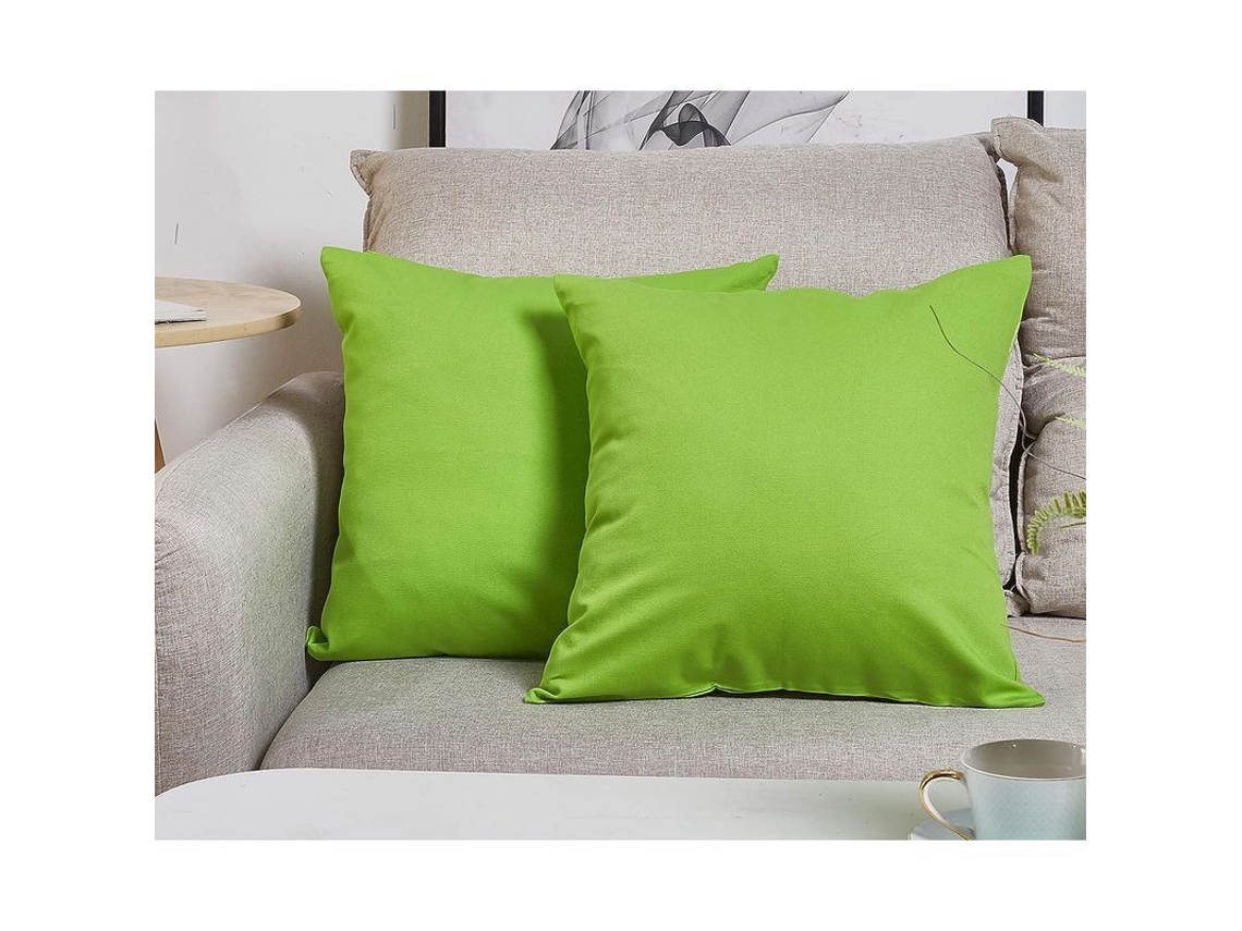 2026-fundas De Almohadas Decorativas De Lino De Algodón 100% Hecho A Mano, 18x18 Pulgadas, Verde Manzana (2 Unidades)