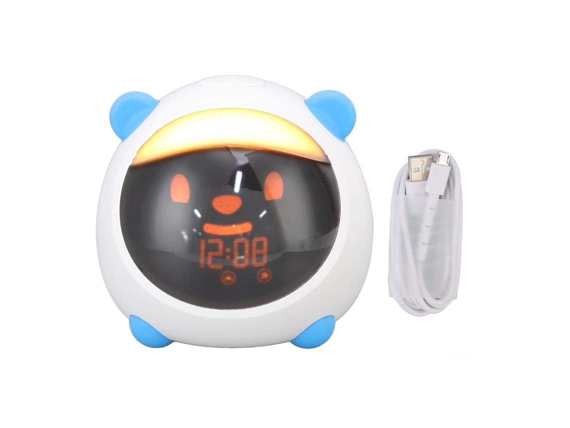 Reloj despertador infantil con función de temporización, conexión wifi, inteligente, para entrenamiento del sueño, control remoto, color azul, compatible con