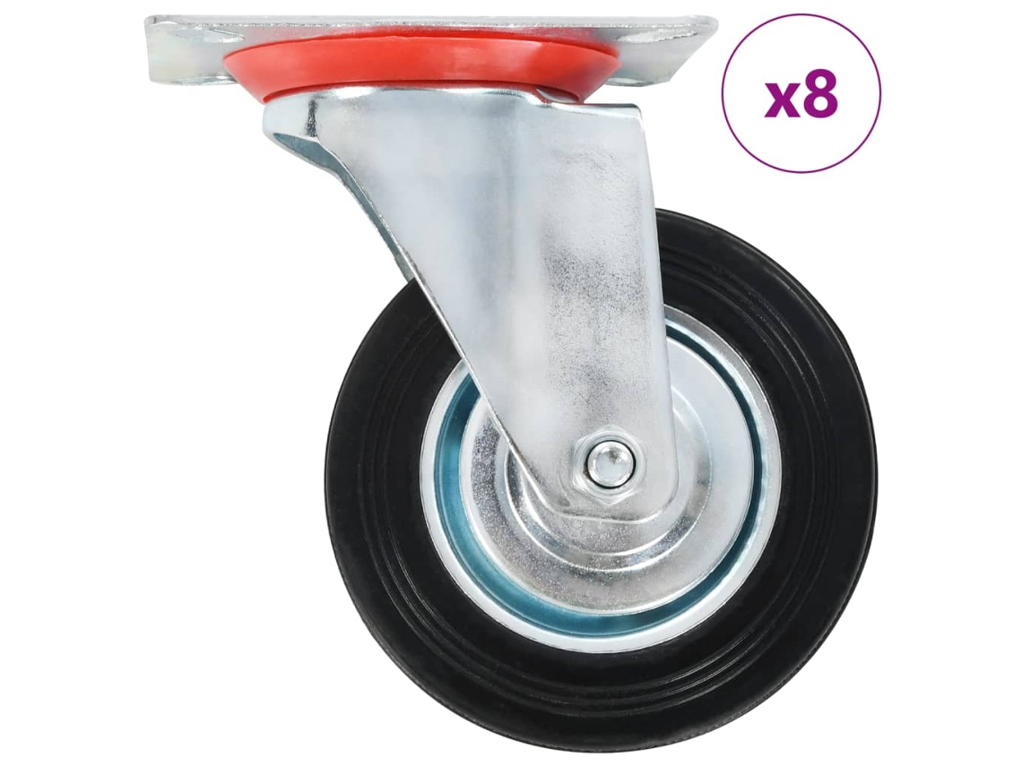 vidaXL Ruedas giratorias 8 unidades 100 mm