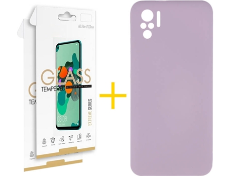 Kit Funda + 2 Protectores de Pantalla Xiaomi Redmi Note 10 4G / 10S SKYHE Liso 17 Morado