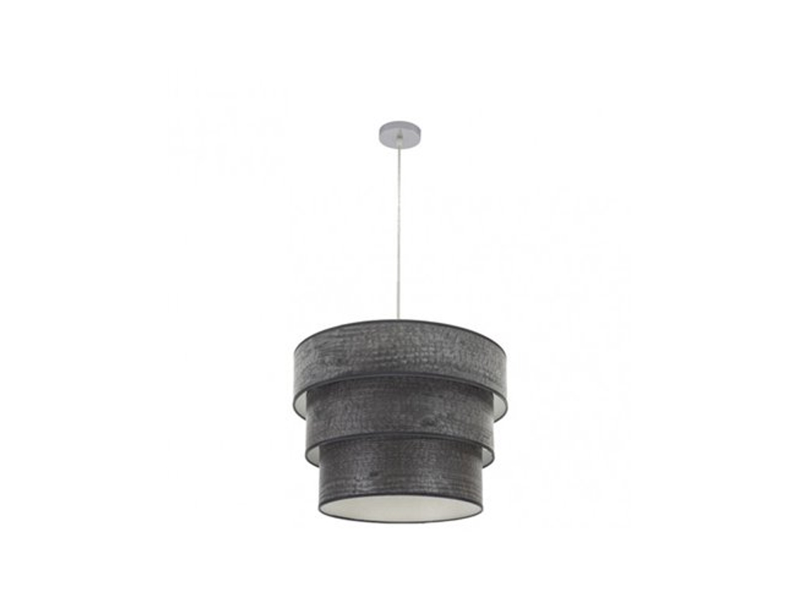Lámpara colgante Triple Smile 3x27 cm Cromo/Madera negra Regx50x50 cm Fabrilamp