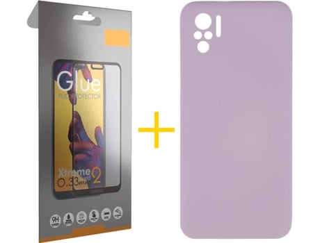 Kit Funda + Protector de Pantalla Xiaomi Redmi Note 10 4G SKYHE Full (Morado)