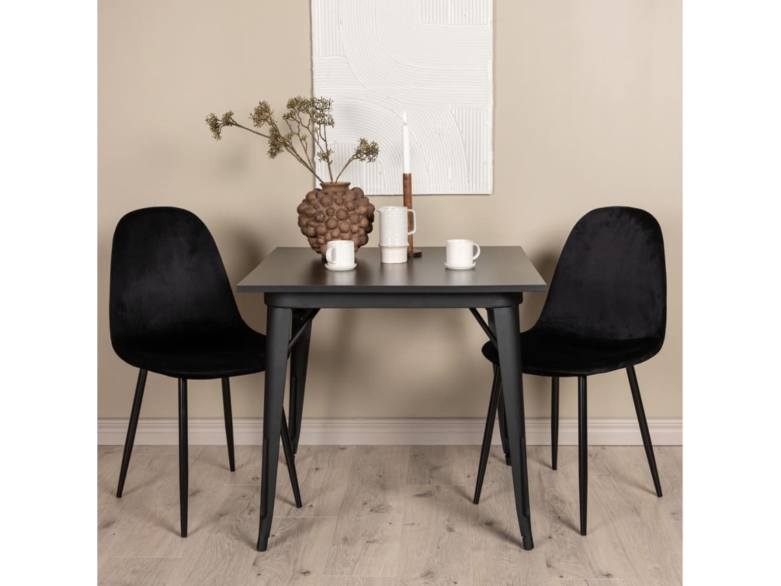 Conjunto de Sillas de Comedor VENTURE HOME (Negro - Poliéster - 44 x 53 x 87.5 cm)
