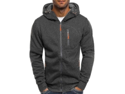 2026-chaqueta Con Capucha Para Hombre Manga Larga Con Cremallera Cierre Completo Abrigo Exterior