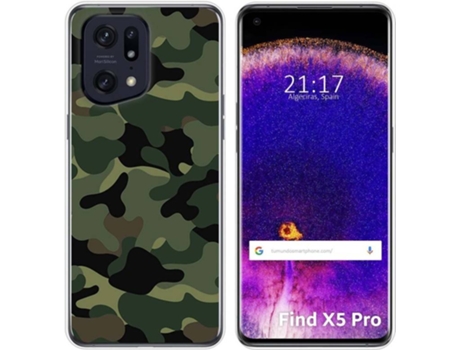 Carcasa para Oppo Find X5 Pro 5G TUMUNDOSMARTPHONE Dibujos Camuflaje Multicolor