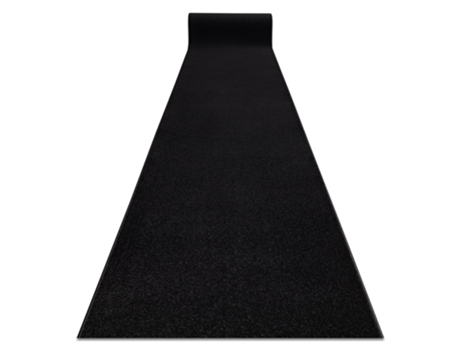 Alfombra de Pasillo Karmel Llanura, Un Color Negro 200 cm