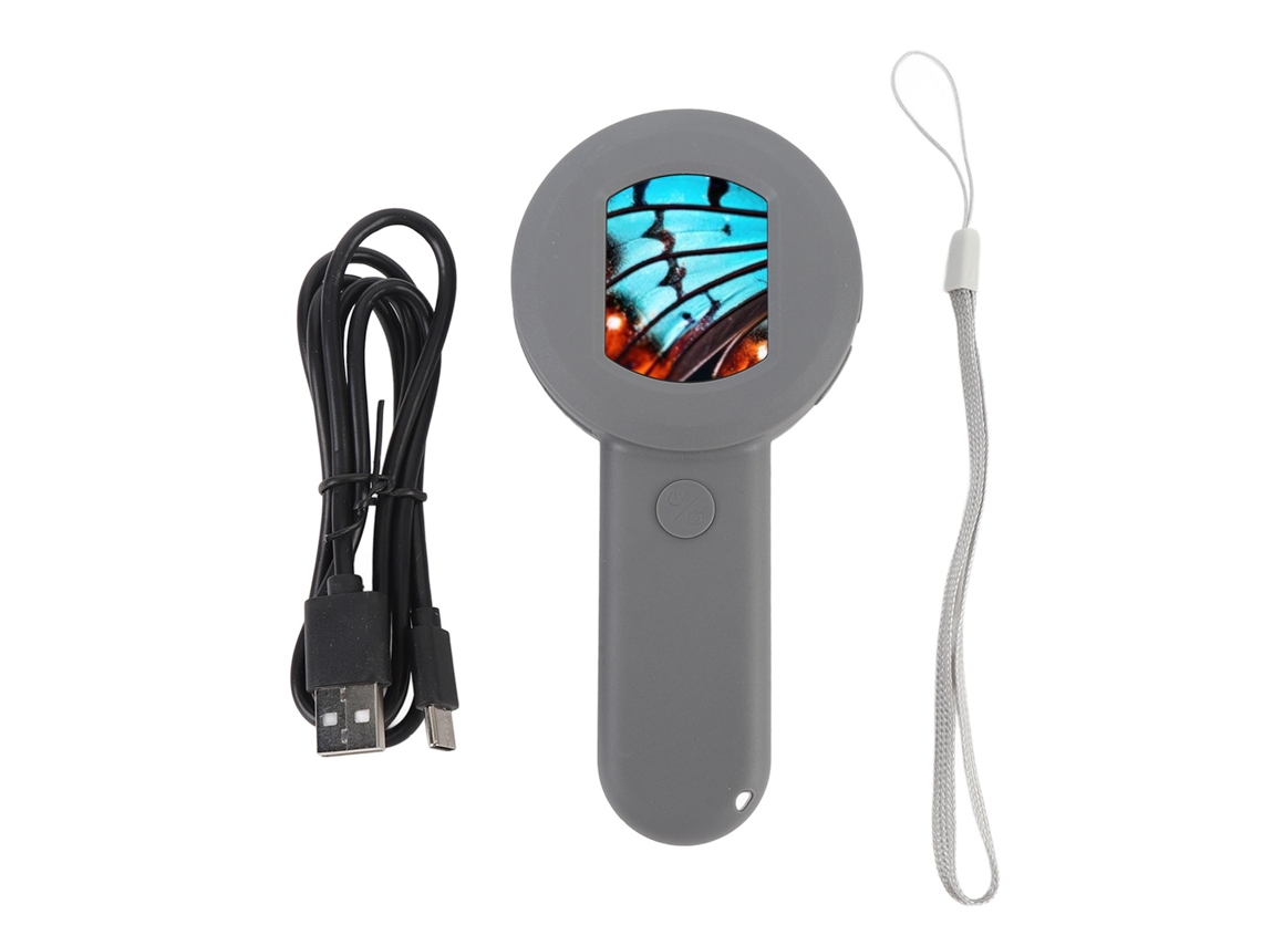 Microscopio Digital Portátil De 100 Aumentos Con Pantalla Lcd De 2 Pulgadas Y 8 Led. Lupa Para Joyería, Monedas Y Tricomas.