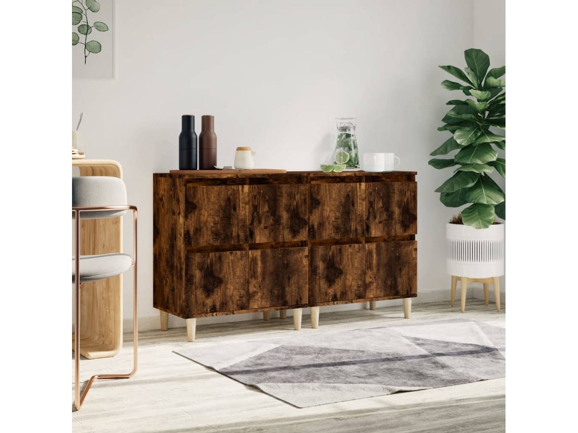 Lovely Home Aparador 2 Pzs 60X35X70 Cm Derivados Madera Roble Ahumado