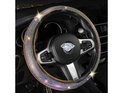 Cubre Volante De Diamante Con Cristales Brillantes Universal 15 Pulgadas/38cm Para Coches Niñas Colorido