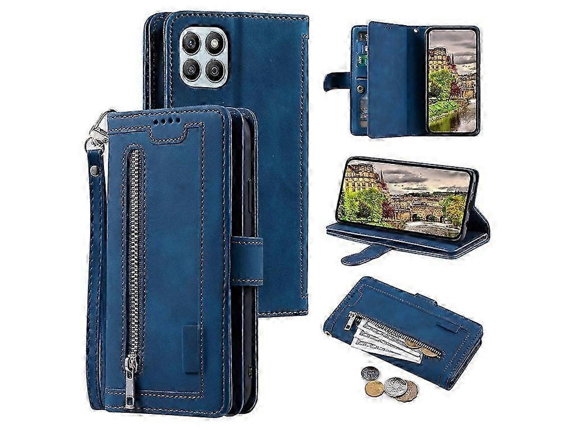 25-26 Compatible For Honor X6b 4g Case Pu Leather Phone Cover With Zipper Wallet 9 Card Slots