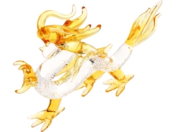 Figura De Dragón De Cristal Amarillo, Decoración Elegante, Base Plana, Recuerdo De Fiesta