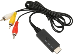 Adaptador compuesto HDMI a RCA AV 1080p con cable de alimentación, compatible con TV Stick, Xbox, PC, HDTV, DVD, PAL/NTSC, Plug &amp; Play. Bestvite