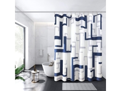 2026-cortina De Ducha Moderna Geométrica Linjou Azul, Repelente Al Agua, 180x180, Para Baño