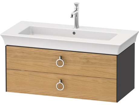 DURAVIT White Tulip, mueble de baño colgado en la pared, ancho 984 x fondo 458mm, con 2 cajones, con tirador, WT43520