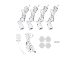 Rebe-luz Led Para Armarios Bajo Gabinete Con Alimentación Usb Regulable, 3 Métodos De Instalación, Luz Blanca, Lámpara Para Vitrinas