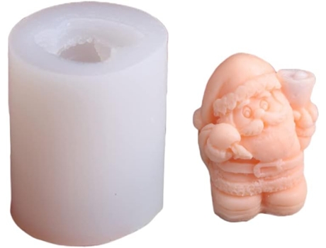Moldes de velas para hacer pasteles de chocolate con azúcar para hornear, molde de silicona pequeño de Papá Noel, 02 amarillo