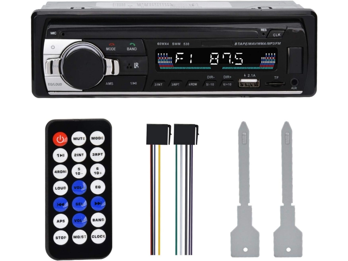 Radiocasete WMA JSD-520, reproductor de MP3 para coche, multifunción, doble USB, radio FM para coche, Bluetooth, llamadas manos libres.