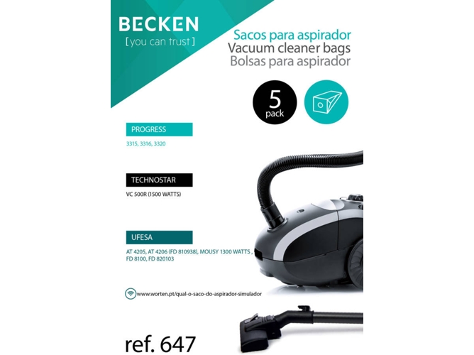 Bolsa de aspirador BECKEN REFª647 (5 unidades)