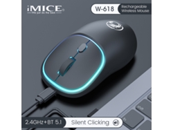 (negro) Ratón Inalámbrico Bluetooth 2.4g Con Modos Duales, 1600 Dpi Ajustable, Recargable.