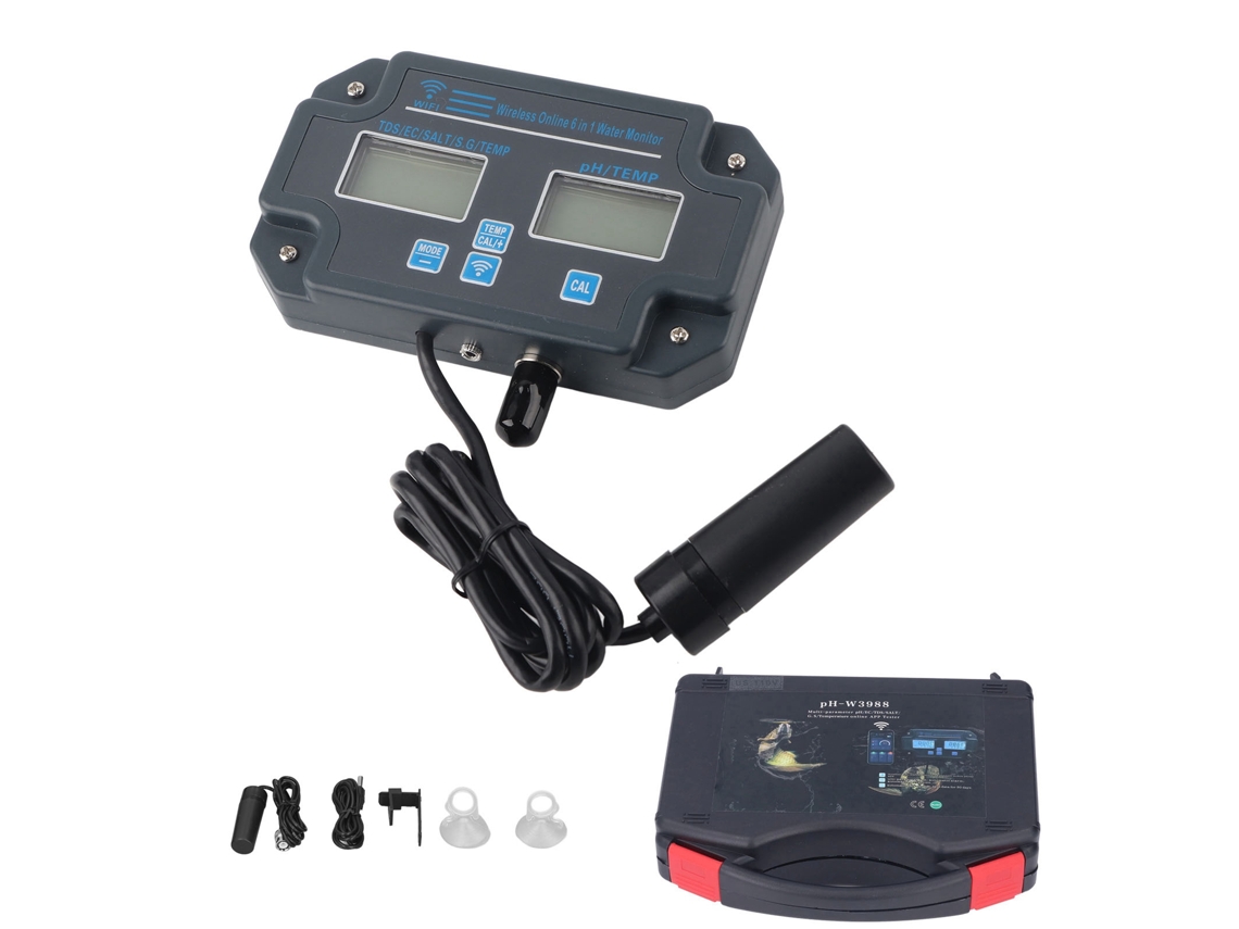 Medidor de calidad del agua multiparamétrico pHw3988 con control remoto mediante aplicación