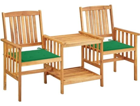 Conjunto muebles bistro VIDAXL Verde Madera de acacia (159x61x92 cm)