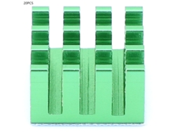 Veloriskku-20 Peças Dissipador De Calor De Alumínio Módulo Radiador Cooler Fin 14x14x8mm Verde