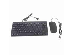 Combo Teclado Ultra Fino E Rato Óptico Usb Com Cabo Para Pc Portátil