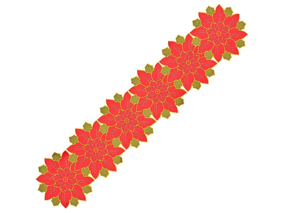 Camino De Mesa Navideño Con Flores Navideñas Para La Decoración Festiva Del Hogar Y Del Restaurante.
