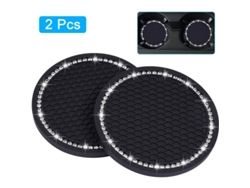 Portavasos Para Coche, 2 Unidades, Pvc Antiderrame, Accesorio Interior Universal (7 Cm), Negro