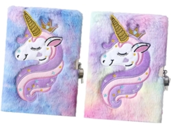 Adorable juego de 2 piezas de unicornio de peluche con candado, diario para que las niñas escriban y Gokoco