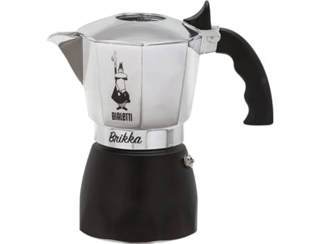Bialetti Cafetera New brikka 4 tazas 170 ml espresso cremoso como en bar no apta para placas de medidora incluida mango antiescaldado diseño