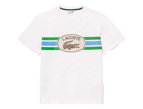 Camiseta de Hombre LACOSTE Corta Monogram Regular Blanco (XL)