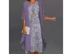 Vestido bohemio para mujer 2026 con cárdigan estampado floral, conjunto casual de dos piezas S2024123014869