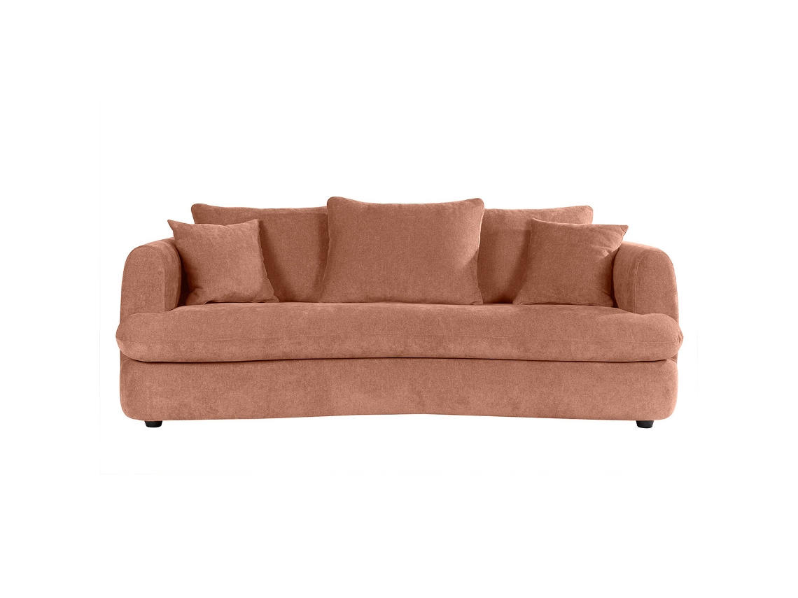 Sofá desenfundable de 3-4 plazas diseño de haba en tela de terciopelo efecto terracota SACHA MILIBOO