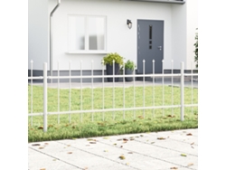 Valla de jardín con punta de lanza blanca, 11,9 x 0,6 m, acero, WSD96708, Lovely Home
