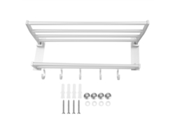 Estante de baño (plegable con 5 ganchos)