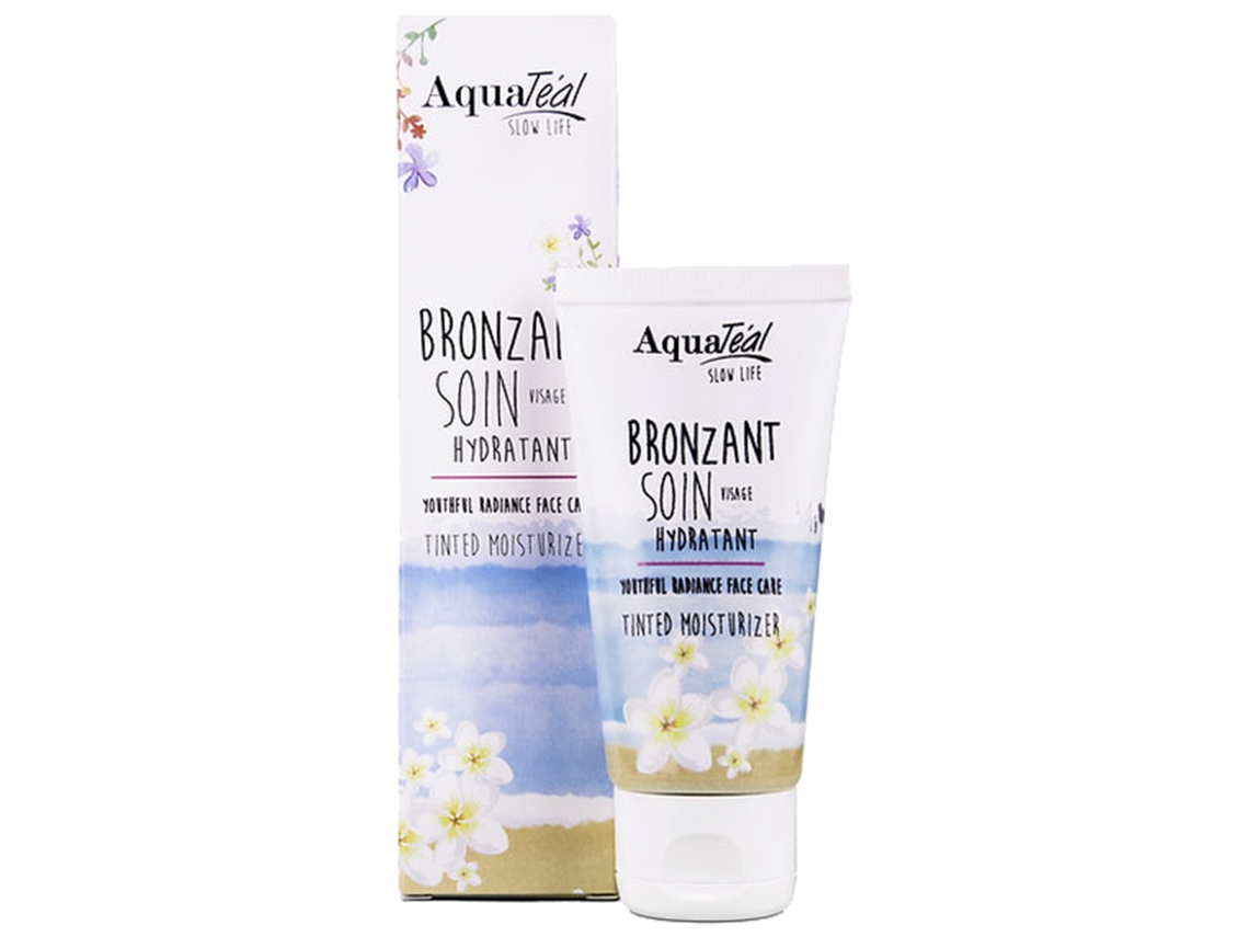 Crema Hidratante para El Cuidado Facial Bronceador 40 Ml AQUATÉAL