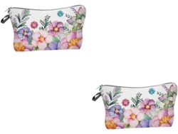Juego De 2 Neceseres Con Estampado Floral Para Guardar Artículos Diversos.