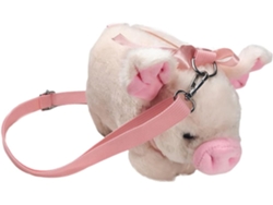 Bolso De Hombro, Adorable Monedero De Peluche De Cerdito Rosa, Gran Capacidad, Ligero.