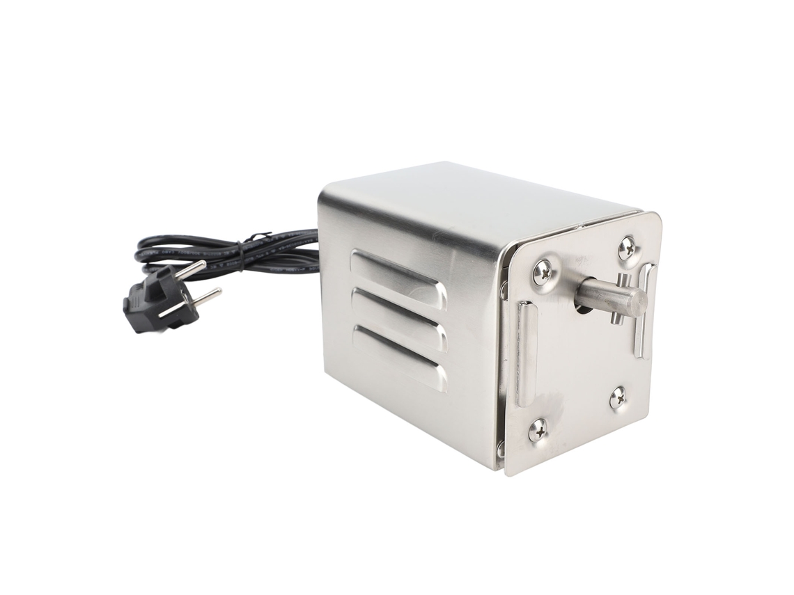 Motor de parrilla eléctrica de 15 W, 110 lb de capacidad de carga y rotación automática para asador de cerdo, pollo y cabra, enchufe UE de 220 V