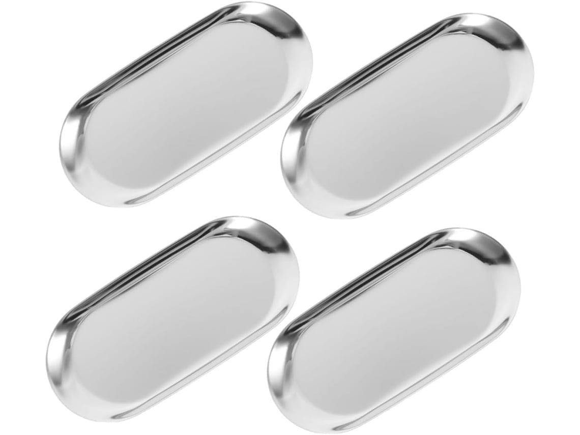 Bandeja De Servir Oval De Aço Inoxidável Com 4 Peças Para Vaso Sanitário Com Reservatório Baixo.
