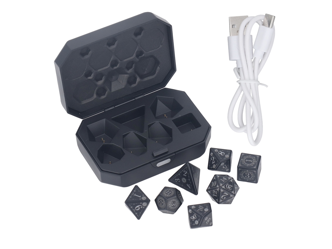 Juego De Dados Led Recargables Con Estuche De Carga Para Juegos De Mesa.