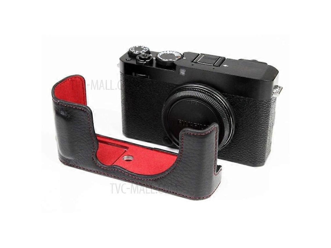 Funda de piel auténtica para cámara, funda protectora de medio cuerpo con ranura para batería para Fuji X E4 Facpoet