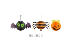 Linterna De Araña 3d De Halloween Con Estampado De Calabaza Y Murciélago Para Decoración De Interiores Y Exteriores.