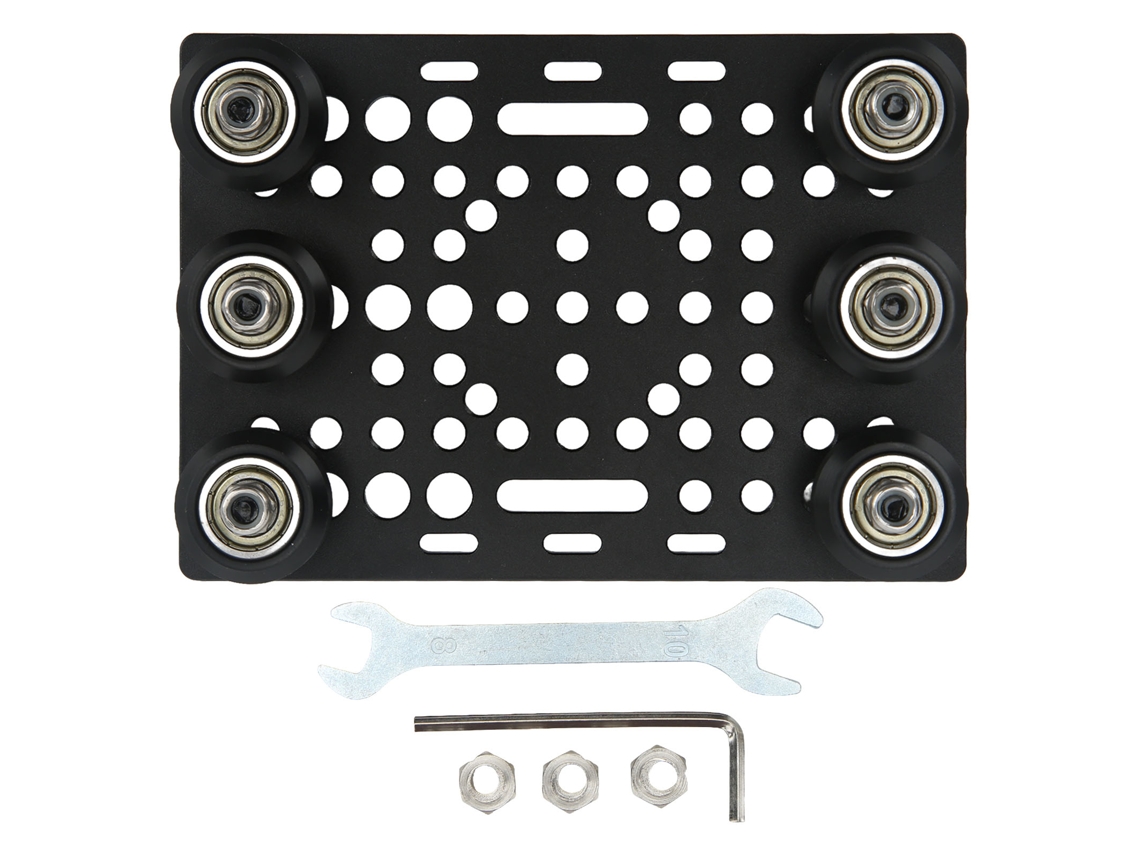 Placa de pórtico de aluminio anodizado negro con polea para accesorios de impresora 3D de 0,8 a 3,1 pulgadas