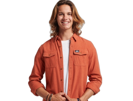 Camiseta para Hombre SUPERDRY (2XL - Algodón - Naranja)